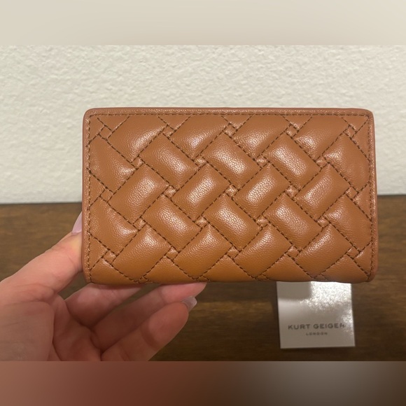 Kurt Geiger Brown Quilted Wallet with Gold Accent - Picture 6 of 6